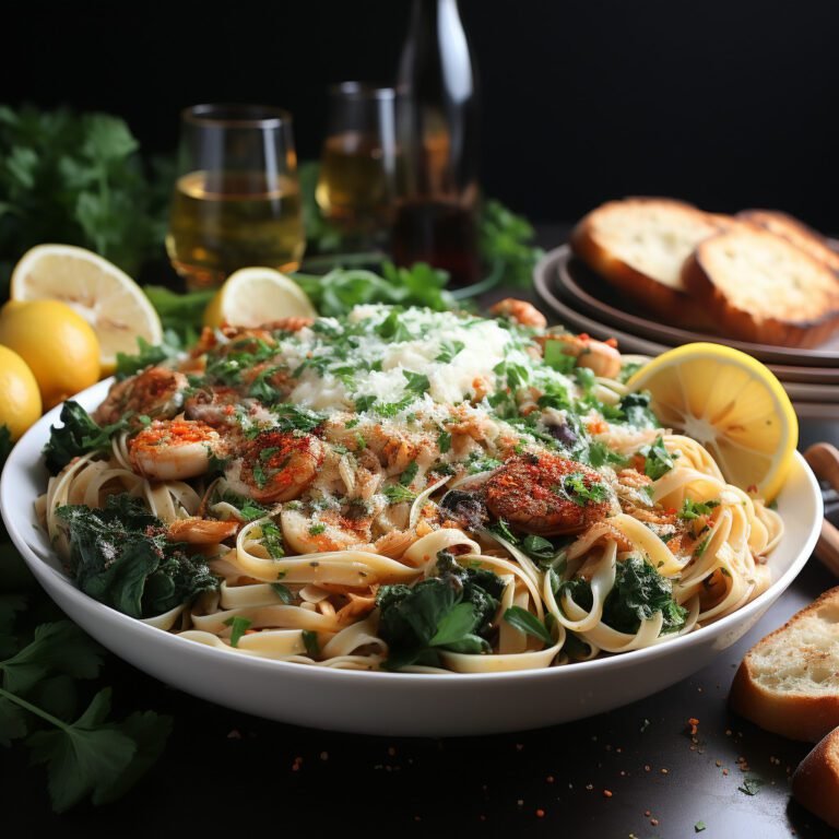 Seafood Linguine in White Wine Sauce