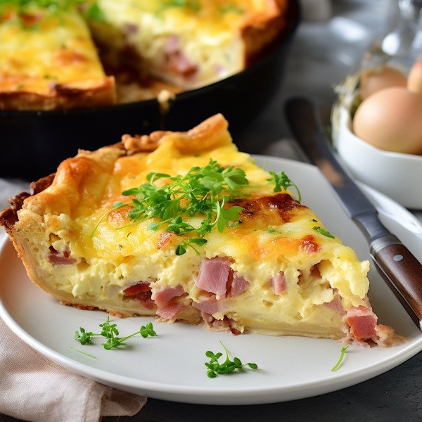 Breakfast Quiche with Ham and Cheese