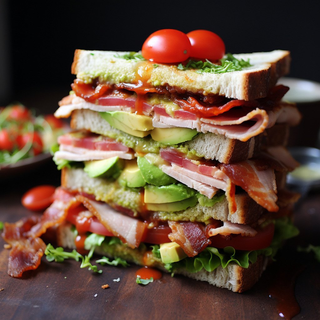 A Clubhouse Sandwich Recipe with Turkey Bacon Avocado