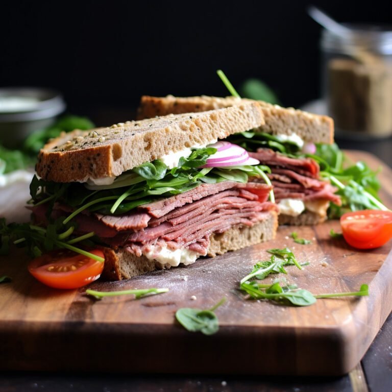 A Delicious and Healthy Roast Beef & Horseradish Sandwich