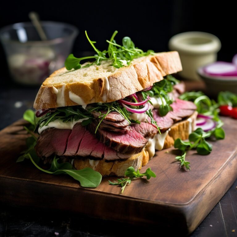 A Delicious and Healthy Roast Beef & Horseradish Sandwich
