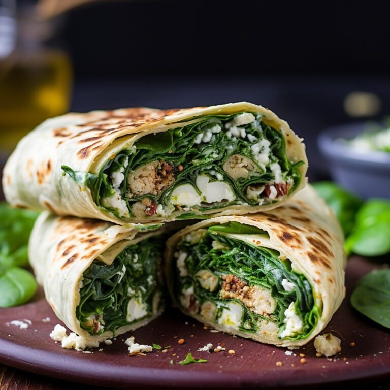 Healthy and Delicious Spinach and Feta Wrap