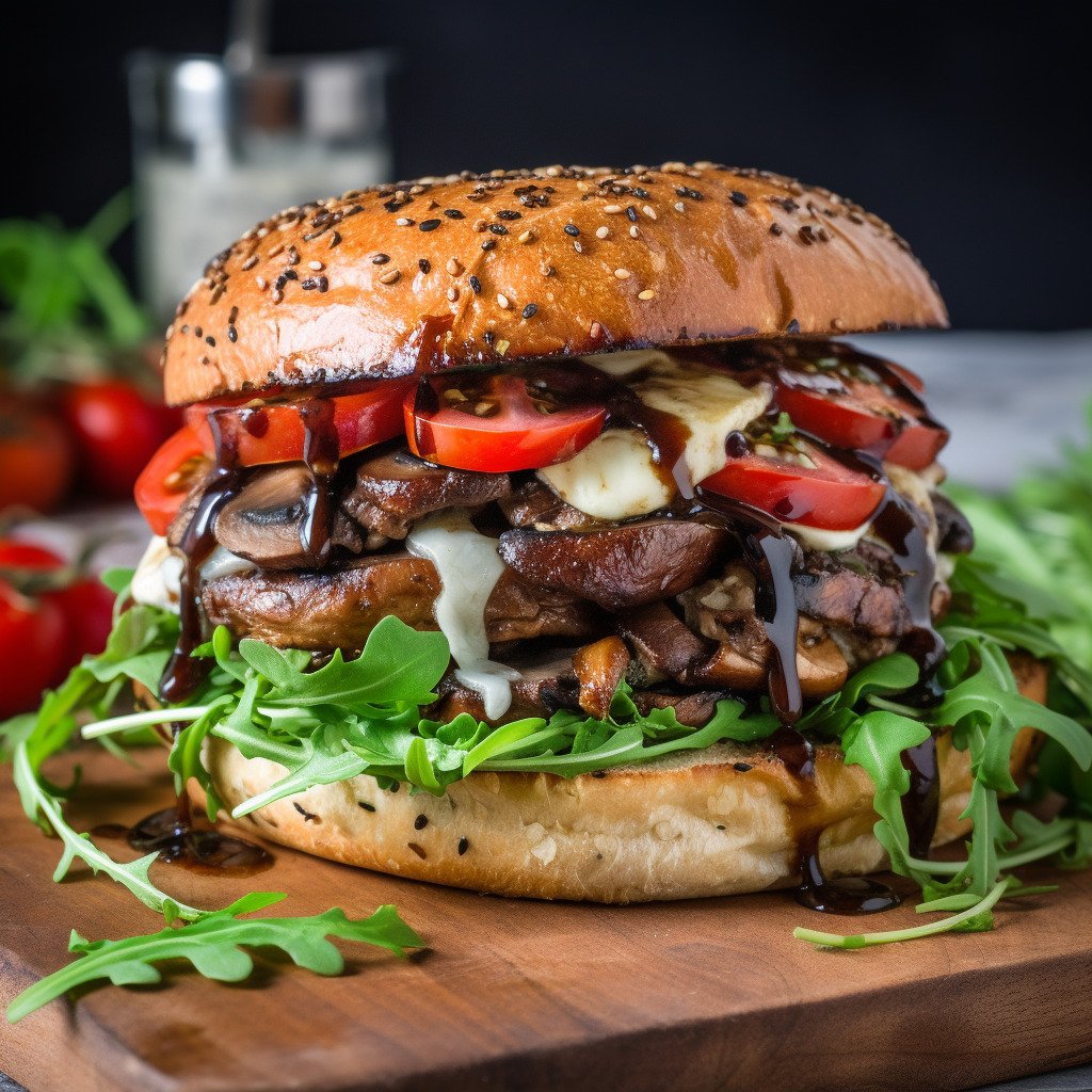 Portobello Mushroom Burger Sandwich Recipe