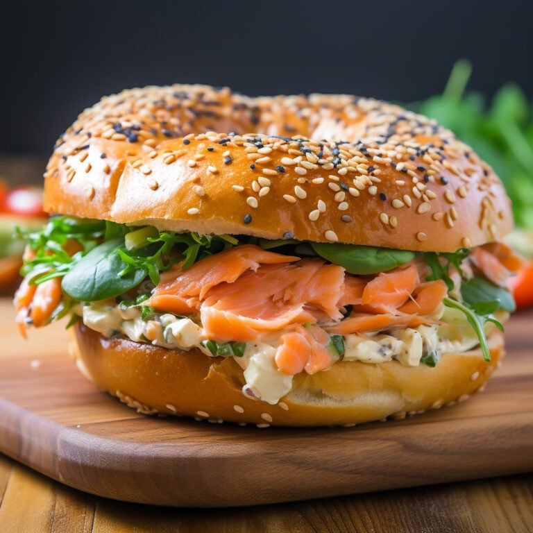 Salmon and Cream Cheese Bagel Sandwich Recipe