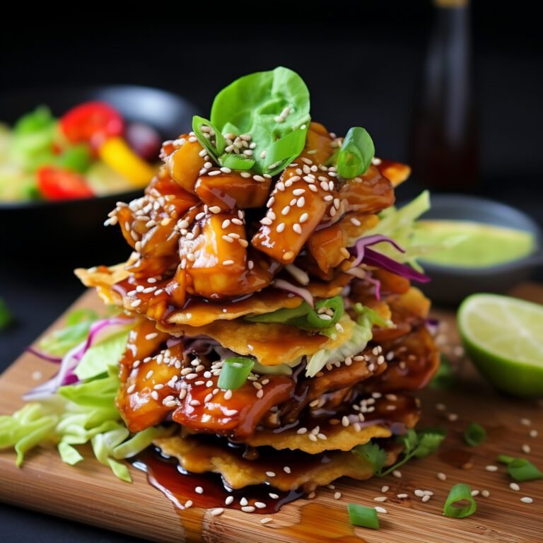 Teriyaki Chicken Tostones | Sweet and Tangy Teriyaki Chicken on Crispy Tostones