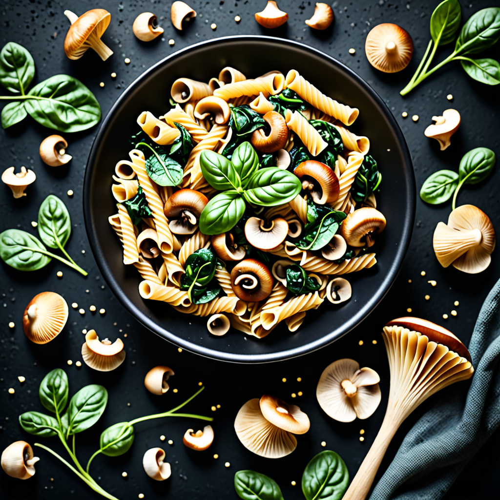 Sophisticated Spinach and Mushroom Pasta Delight