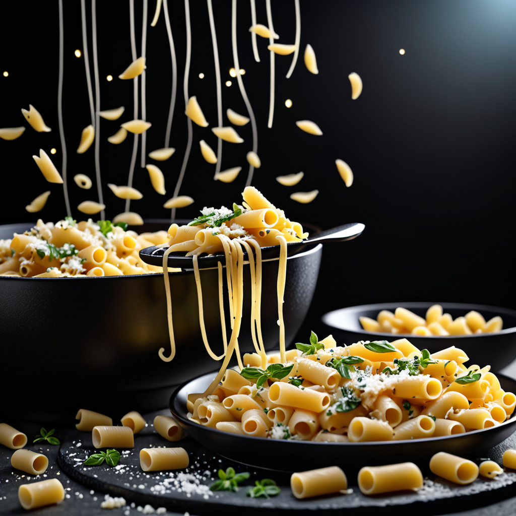 “Indulge in Creamy and Savory Four Cheese Pasta Goodness”