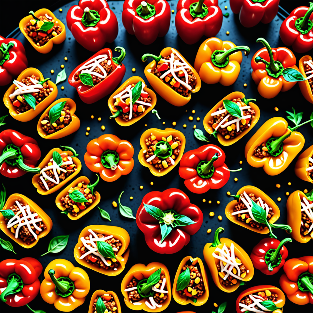 Vegetarian Enchilada Stuffed Bell Pepper Ring Bites