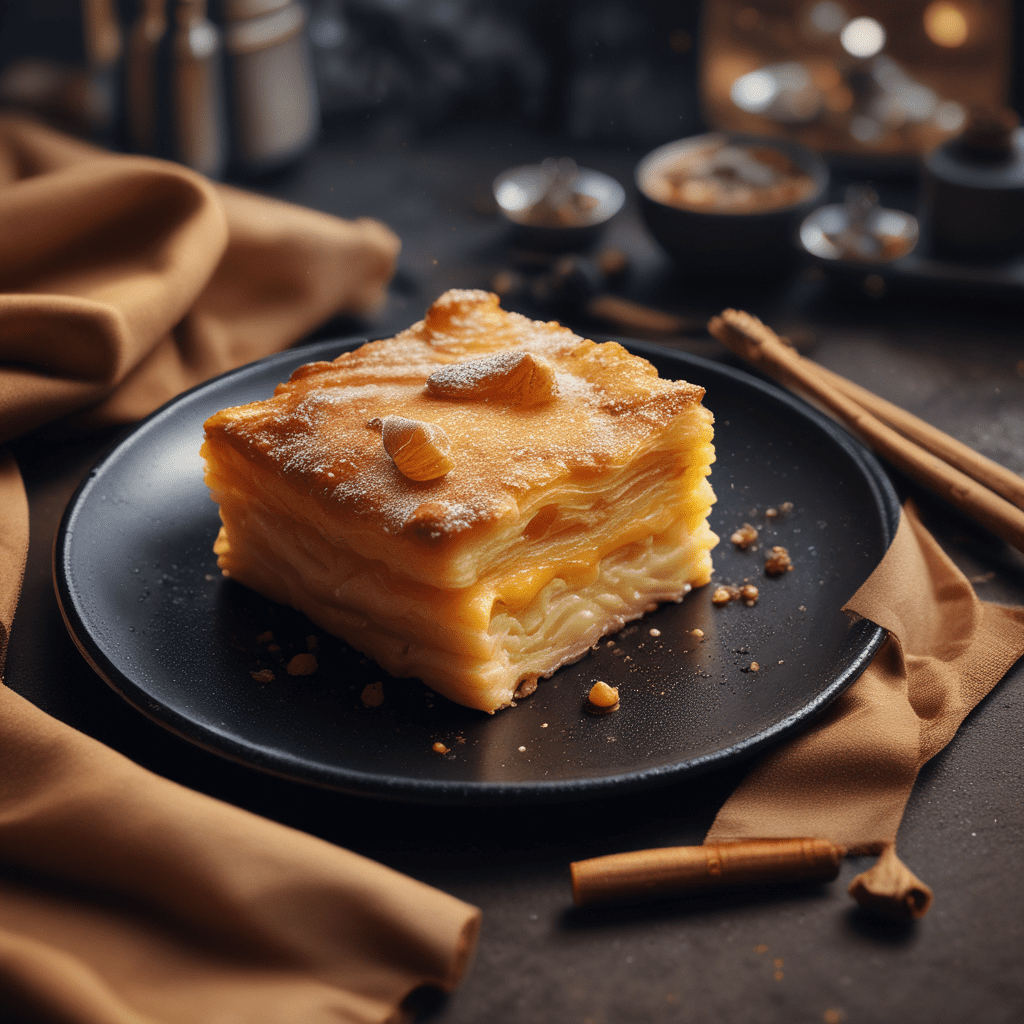 Traditional Greek Bougatsa Custard Pastry