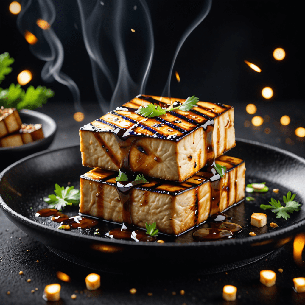 Tofu dengaku: grilled tofu with a savory miso glaze