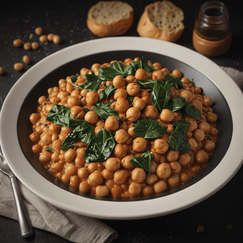 Easy Moroccan Chickpea Stew with Spinach and Harissa