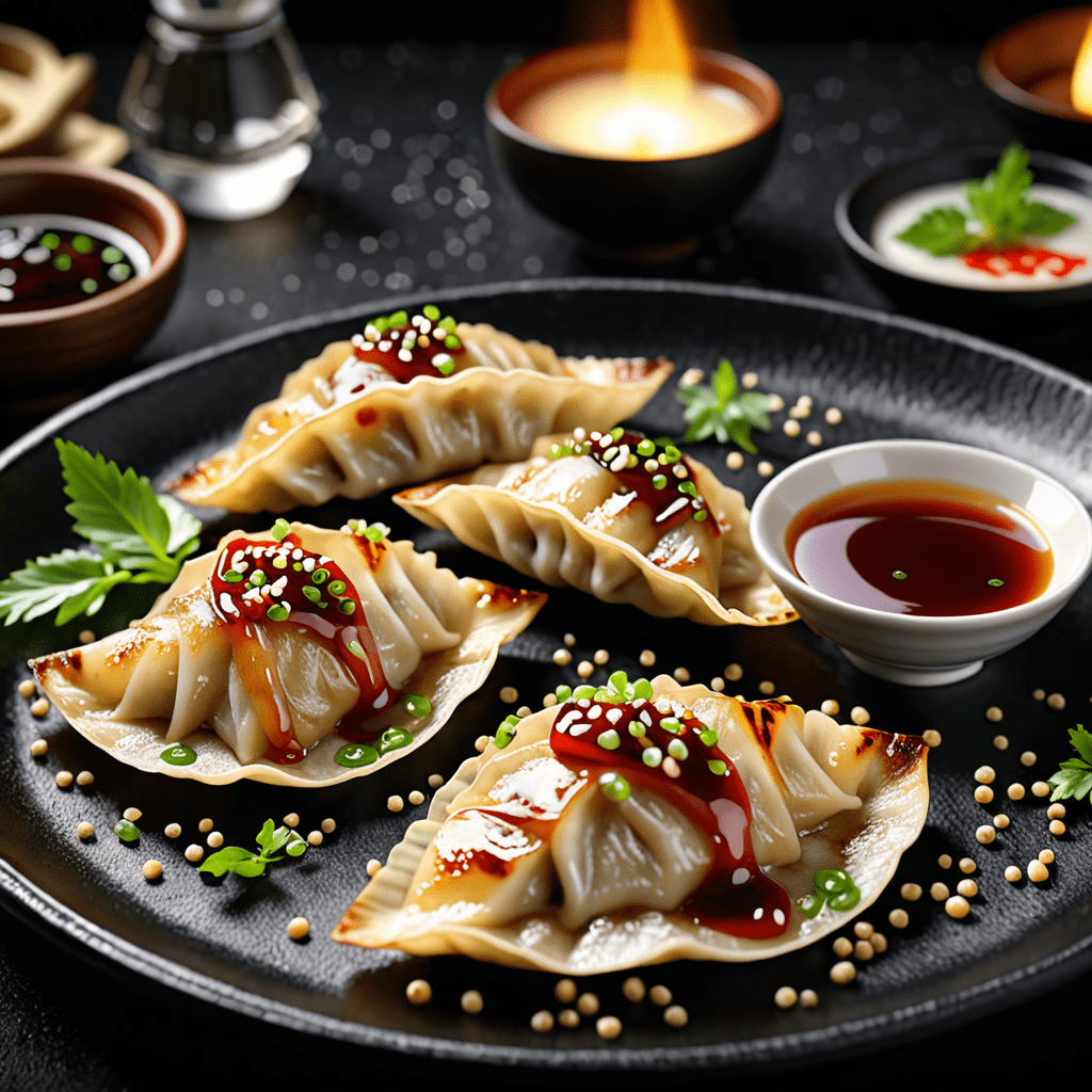 Homemade gyoza with a delicious dipping sauce