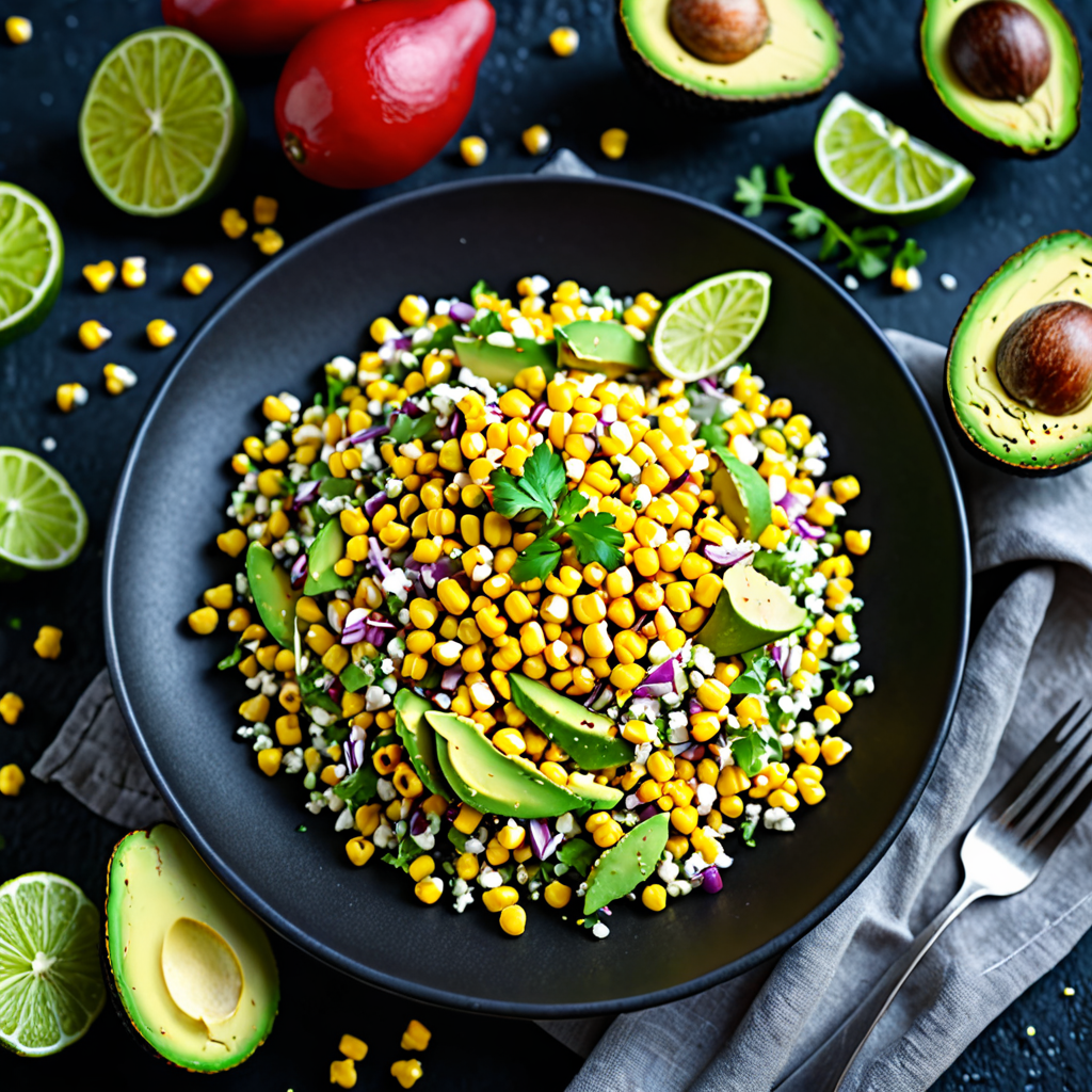Mexican Street Corn Salad with Avocado Dressing