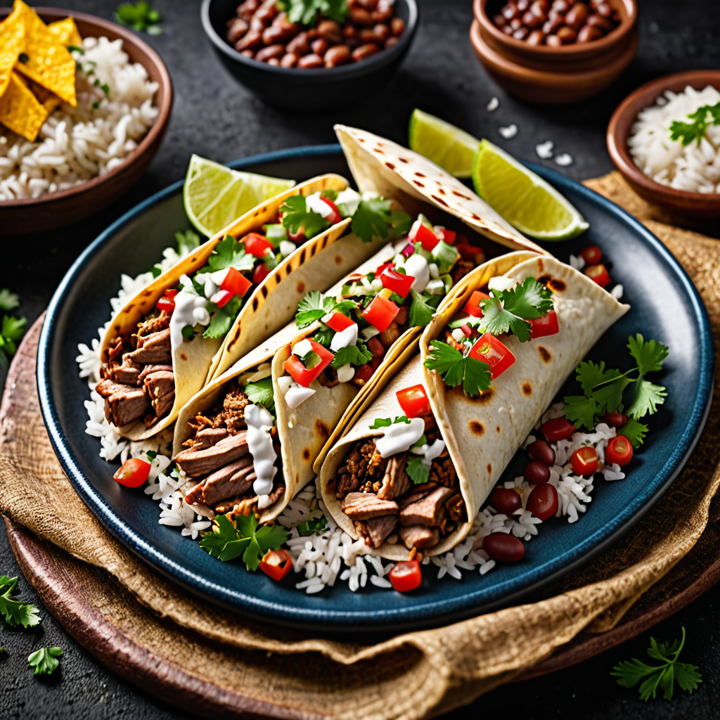 Authentic Pork Carnitas Burritos with Rice and Beans