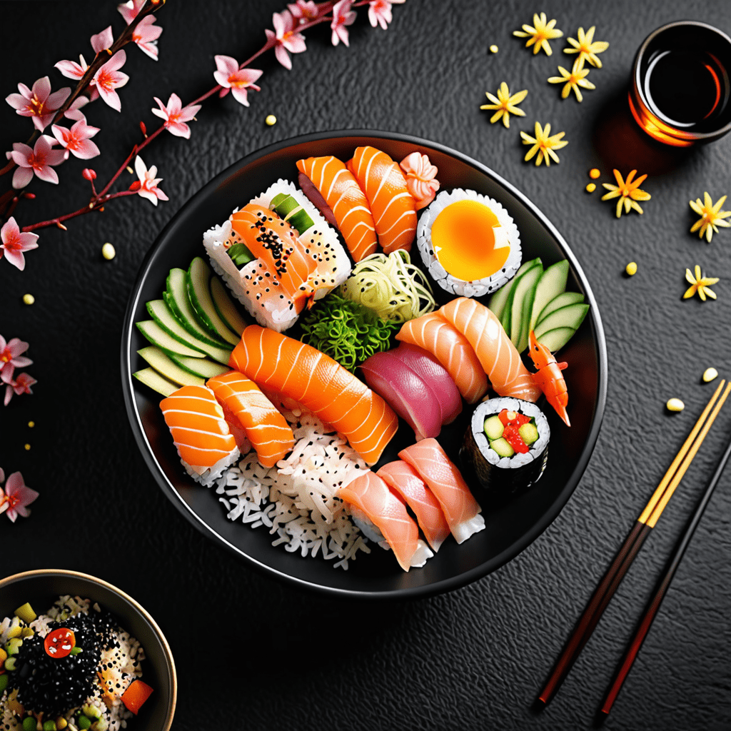 Create a beautiful chirashi sushi bowl for a special occasion