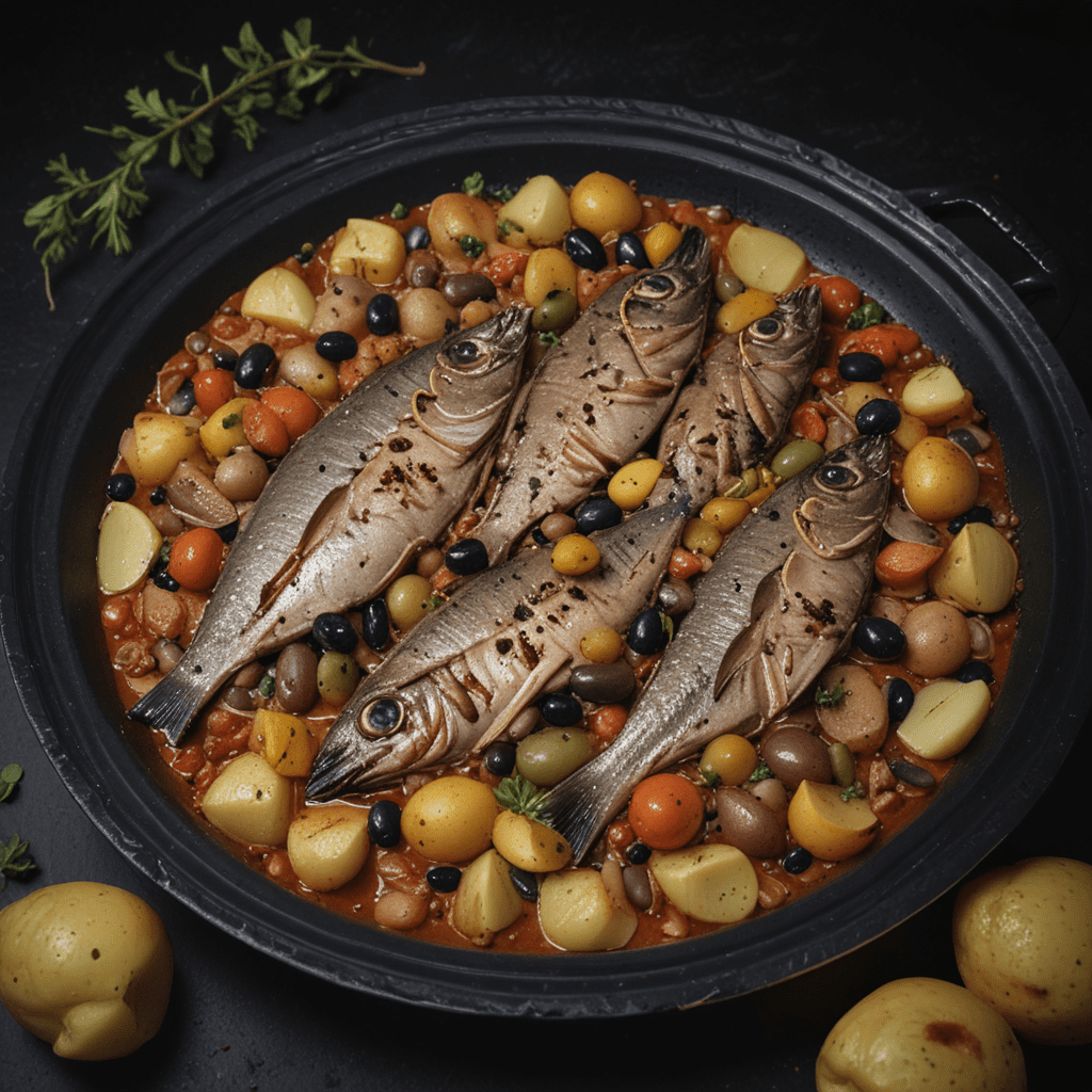 Classic Moroccan Sardine Tagine with Potatoes and Olives