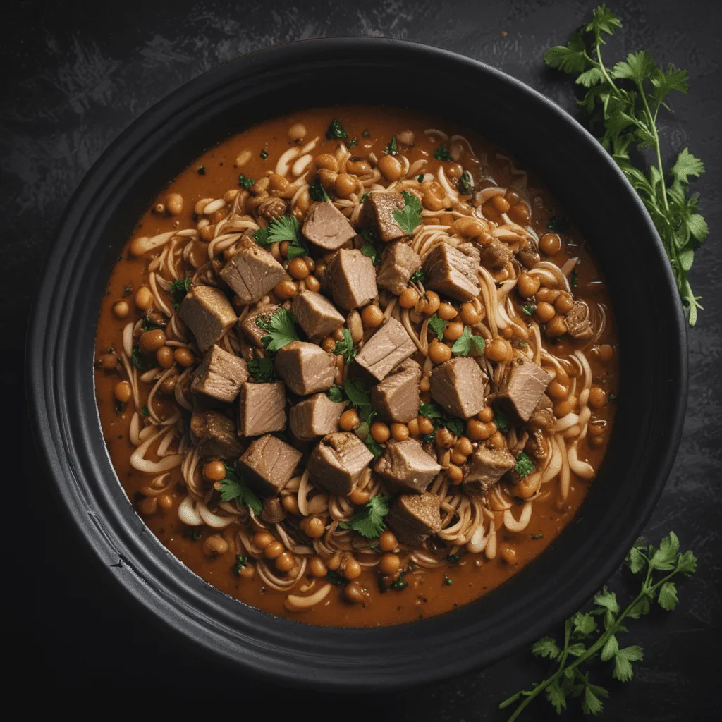 Delicious Moroccan Harira Soup with Lamb, Vermicelli, Chickpeas, and Cilantro