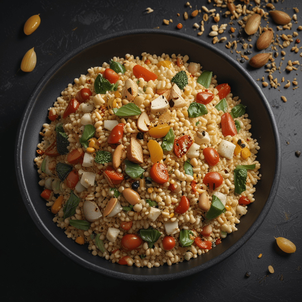 Fragrant Moroccan Seven Vegetable Couscous with Harissa and Almonds
