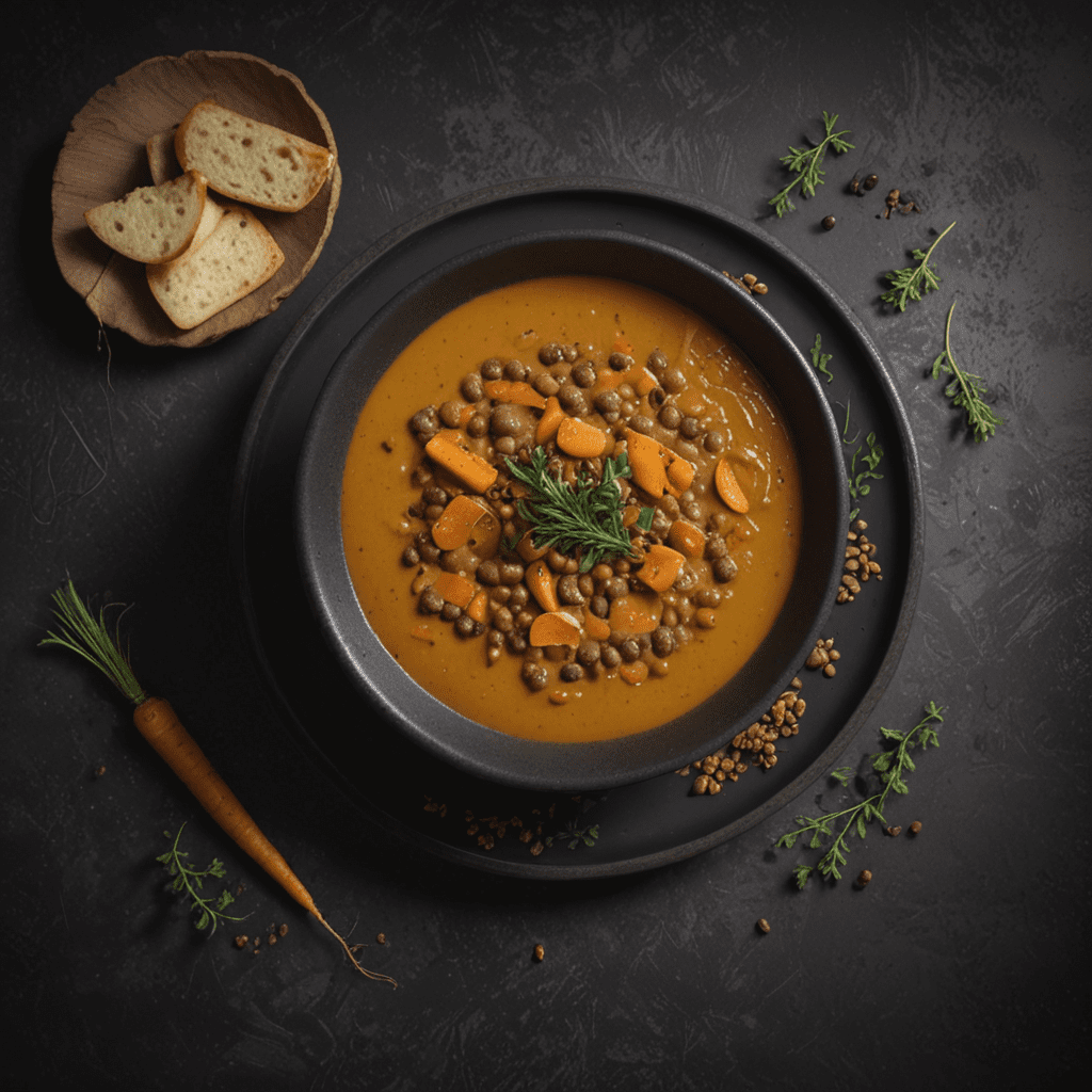 Spiced Moroccan Lentil Soup with Carrots, Turmeric, and Cumin