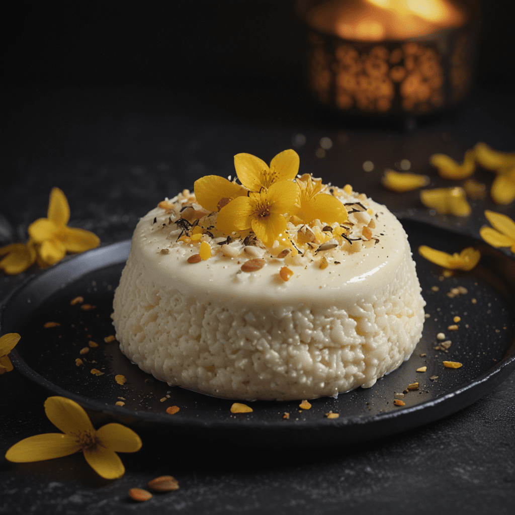 Rich and Creamy Moroccan Almond Milk Rice Pudding with Saffron and Cardamom