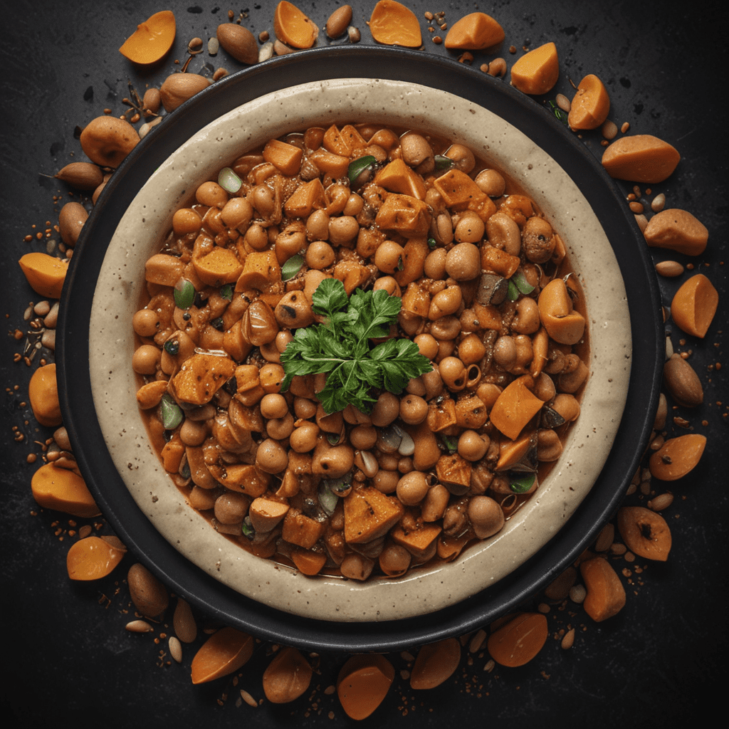 Easy Moroccan Chickpea and Sweet Potato Tagine with Apricots and Almonds