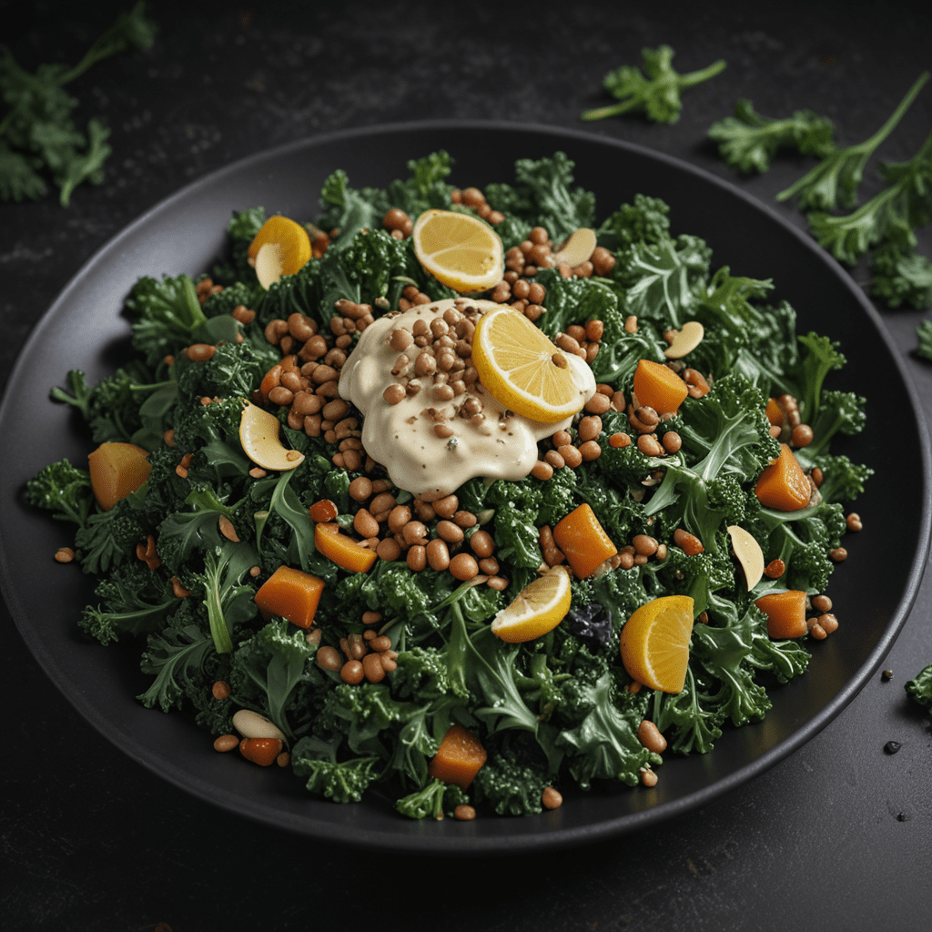 Spiced Moroccan Lentil and Kale Salad with Lemon-Tahini Dressing