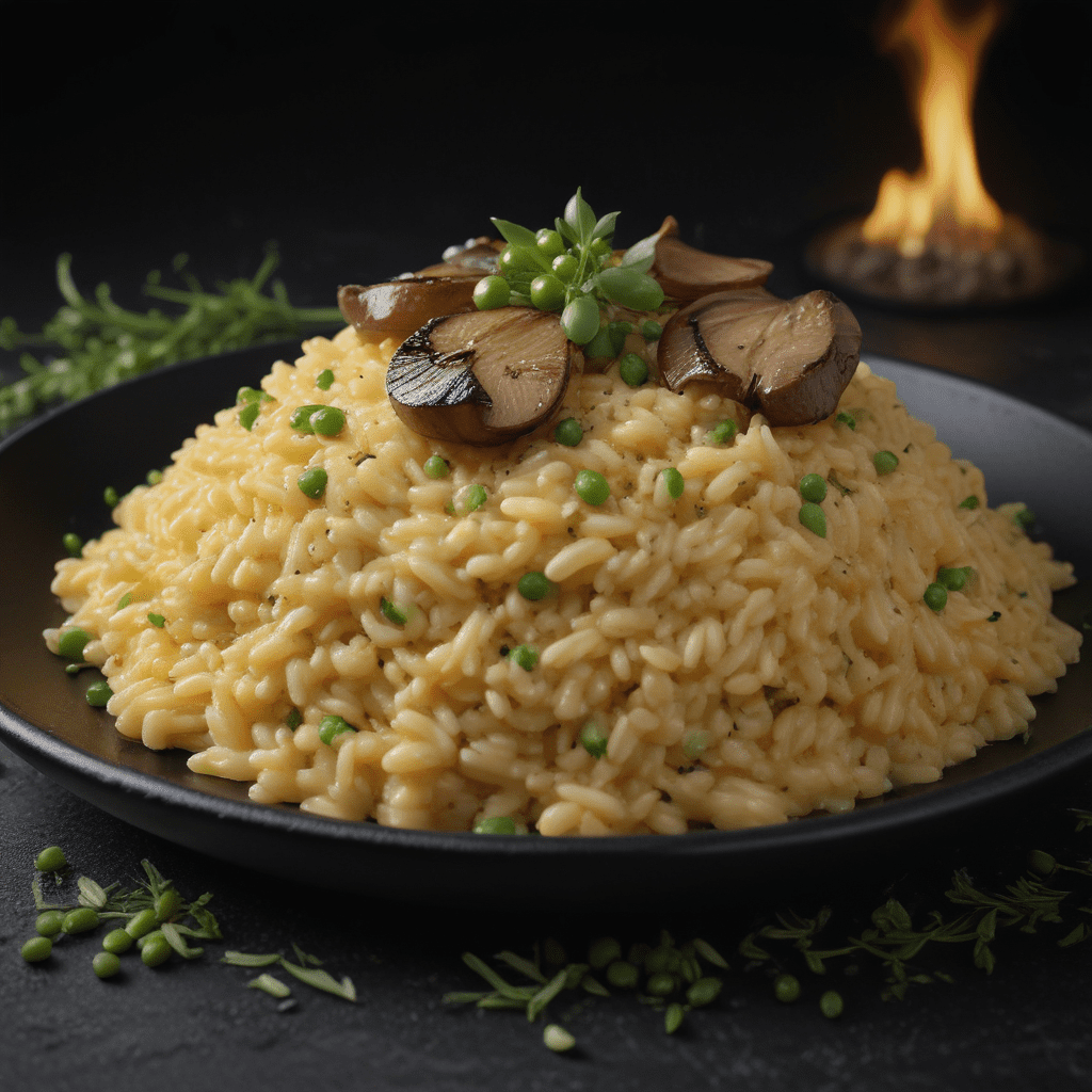 Authentic Moroccan Saffron Risotto with Mushrooms, Peas, and Parmesan