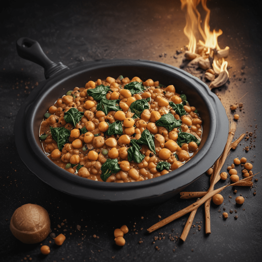 Easy Moroccan Chickpea and Spinach Tagine