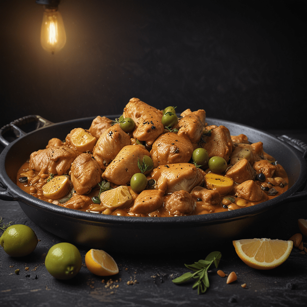 Delicious Moroccan Chicken Tagine with Preserved Lemon and Green Olives