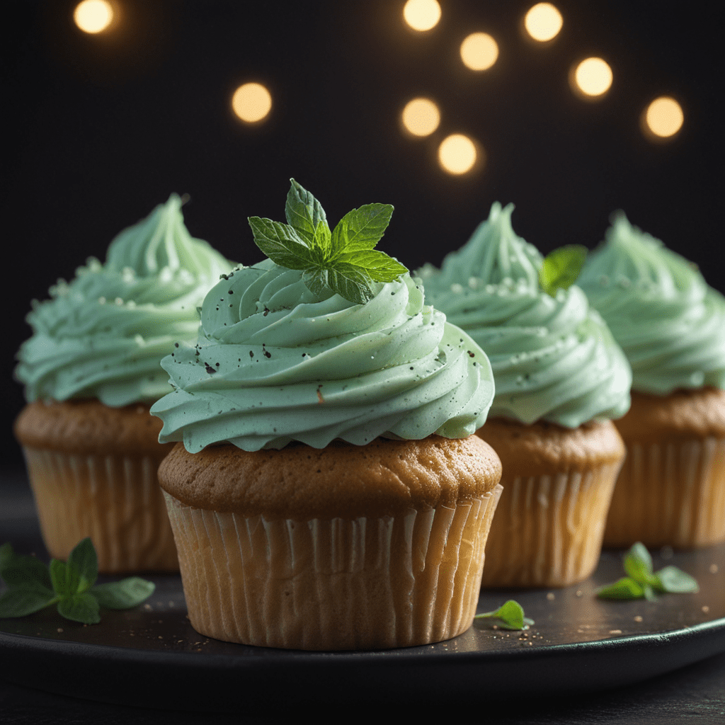 Moroccan Mint Tea Cupcakes with Mint Buttercream Frosting