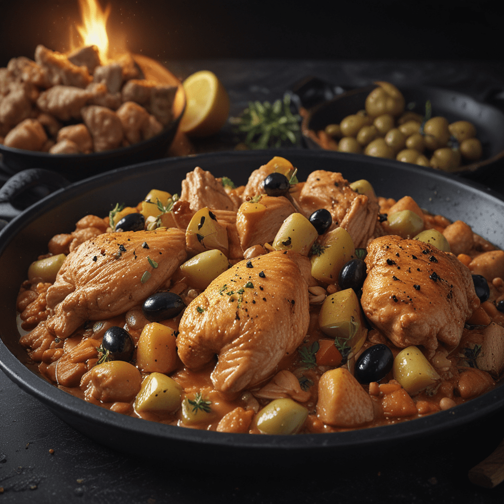 Delicious Moroccan Chicken Tagine with Olives and Lemon