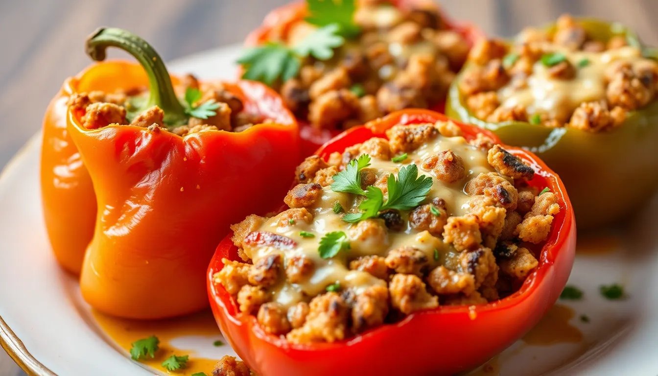 Fried Stuffed Bell Peppers with Ground Turkey: A Healthy Dish